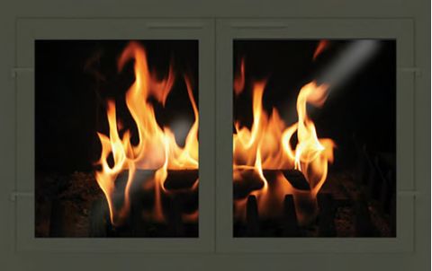 Thermo-Rite Normandy Eco-Tite Custom Glass Fireplace Door - Welded Aluminum Gasketed Door - NORMANDY-ECO-TITE (shown in Textured Moss Iron)