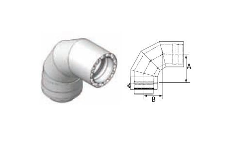 M&G DuraVent 4'' FasNSeal W2 88 Degree Double Wall Elbow - W2-8804 // W2-8804