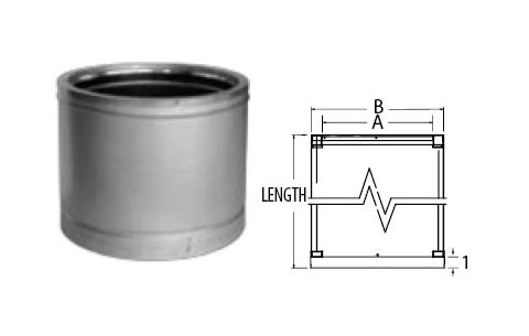 M&G DuraVent 18'' DuraTech 12'' Chimney Pipe - Stainless Steel - 99501SS // 18DT-12SS