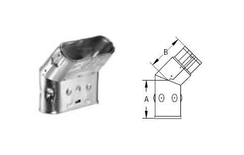 M&G DuraVent 5'' Oval Gas Vent 45 Degree Oval Elbow - standard - 5GWL45 // 5GWL45