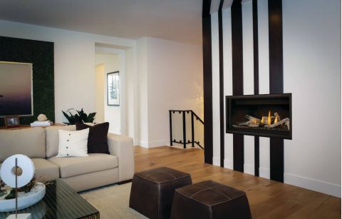 second living room with fireplace
