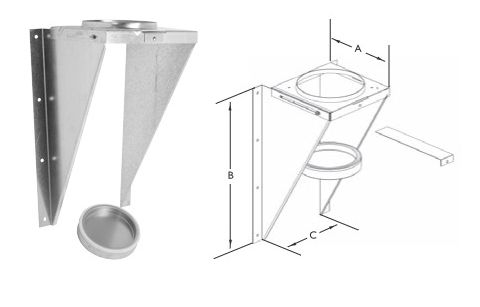 Selkirk 5" SuperPro Adjustable Wall Support With Insulated Tee Cap - JSC5WS