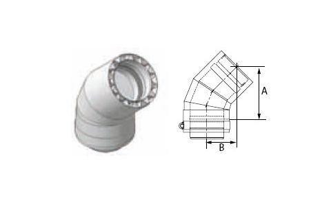 M&G DuraVent 22'' FasNSeal W2 45 Degree Double Wall Elbow - W2-4522 // W2-4522