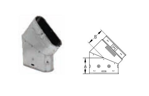M&G DuraVent 6'' Oval Gas Vent 45 Degree Oval Elbow - flat - 6GWL45F // 6GWL45F