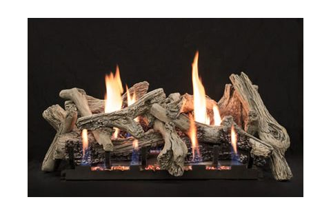 White Mountain Hearth Driftwood Log Set - 8 Piece - 18 inch - Burncrete - LS18CD