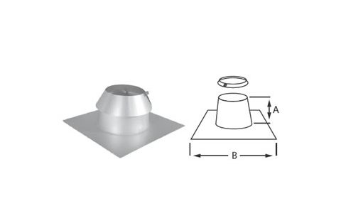 DuraVent 7 DuraTech Premium Flat Roof Flashing (Includes Spacer and Collar) - 7DTP-FF