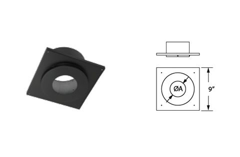 Security Chimneys 4" Secure Pellet Ceiling Support Firestop Spacer (For 1" Clearance) - 4SPVSBF