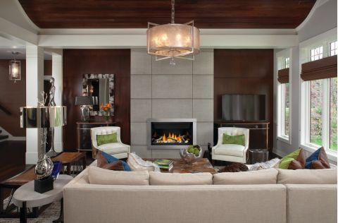Living room with fireplace