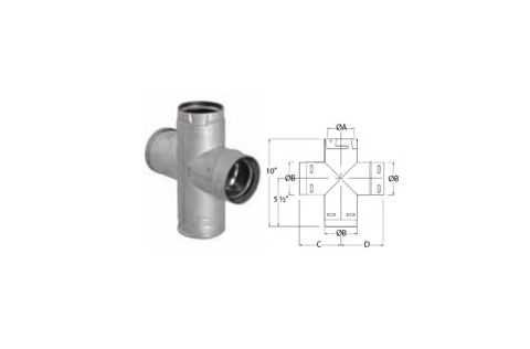 M&G DuraVent 3'' PelletVent Pro Double Tee With Clean-Out Tee Cap - Black - 3PVP-DBTB // 3PVP-DBTB