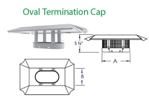 DuraVent 8 DuraLiner Oval Vertical Cap - 8DLR-VCO