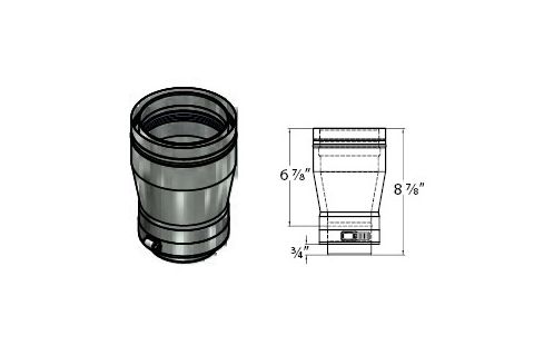 M&G DuraVent 3'' FasNSeal W2 3'' x 4'' Tapered Increaser - W2-0304TI // W2-0304TI