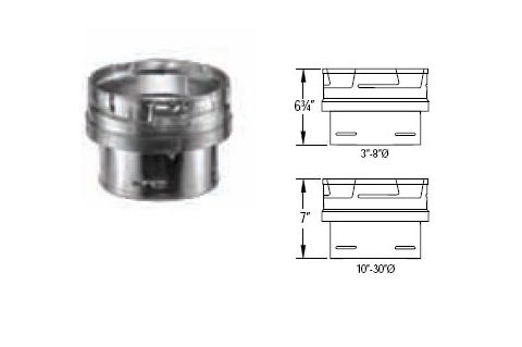 M&G DuraVent 3" Round Gas Vent Increaser 3" x 8" - 3GVX8