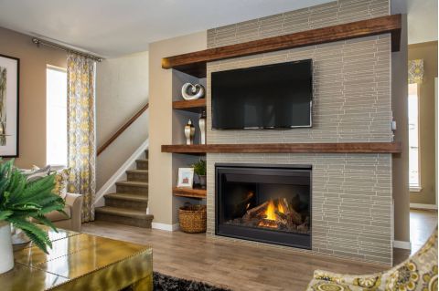 Fireplace in front room