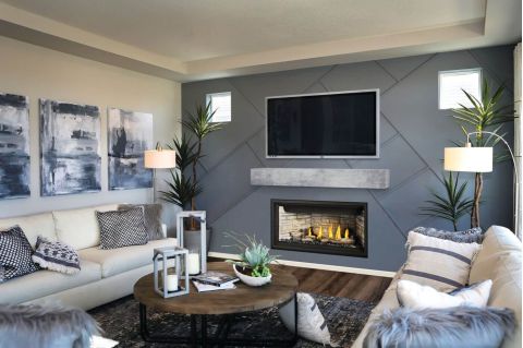 Living room with fireplace