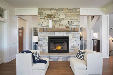 Living room with fireplace