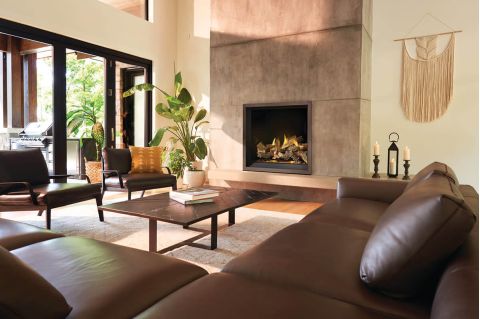 Living room with fireplace