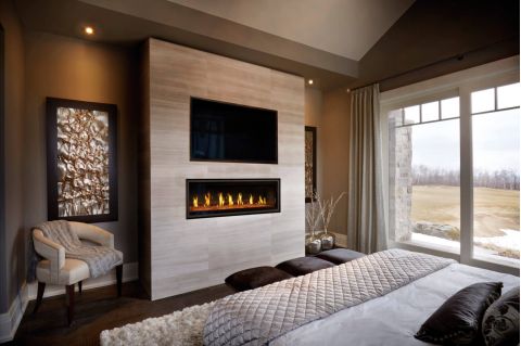 Fireplace in living area