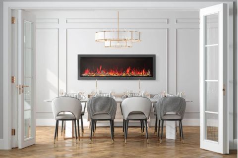 Napoleon Astound Built-in Electric Fireplace  NEFB74AB installed
