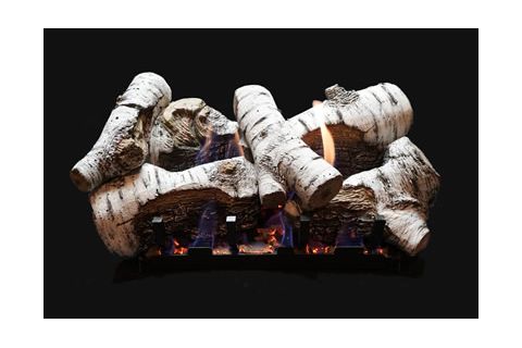 White Mountain Hearth Birch Log Set - 6 Piece - 18 inch - Birch - Burncrete - LS18CB
