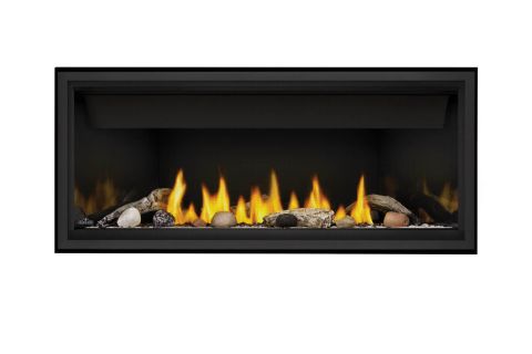 Flames in fireplace