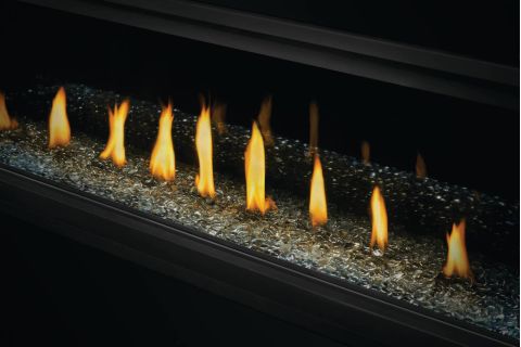 Flames in fireplace