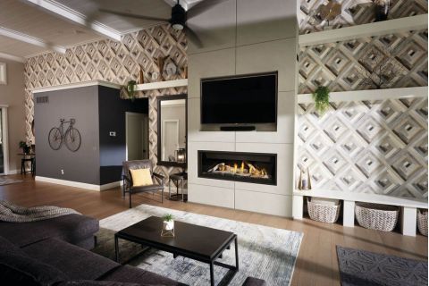 Living room fireplace