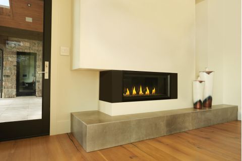 Living area with fireplace