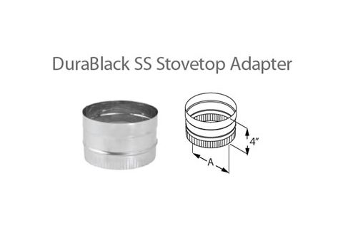 DuraVent 6" DuraBlack Stovetop Adapter - Stainless Steel - 1677SS