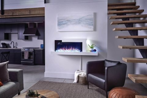 Stylus Cara Elite Electric Fireplace installed in living room or den