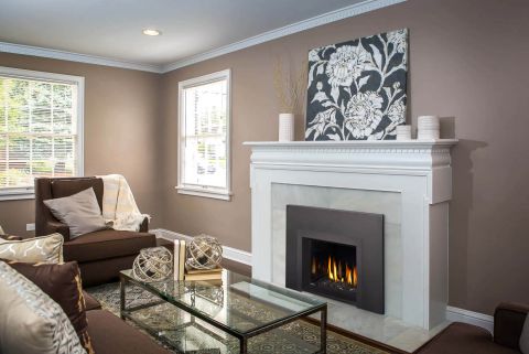 Living room with fireplace