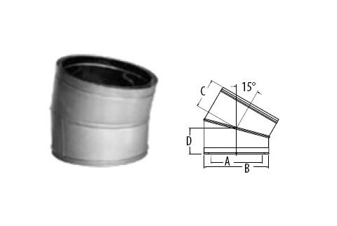 M&G DuraVent 16'' DuraTech 15 Degree Elbow - Galvalume - 99464 // 16DT-E15