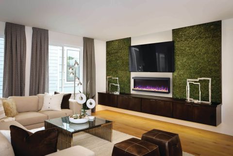 Trivista Pictura Wall Hanging Electric Fireplace Installed