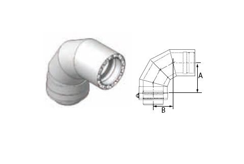 M&G DuraVent 4'' FasNSeal W2 90 Degree Double Wall Elbow - W2-9004 // W2-9004