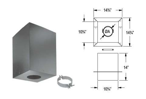 M&G DuraVent PelletVent Pro Cathedral Ceiling Support Box - 4PVP-CS // 4PVP-CS