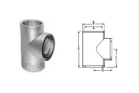 M&G DuraVent 14'' DuraTech Tee w/Cap - Stainless Steel - 99367SS // 14DT-TSS