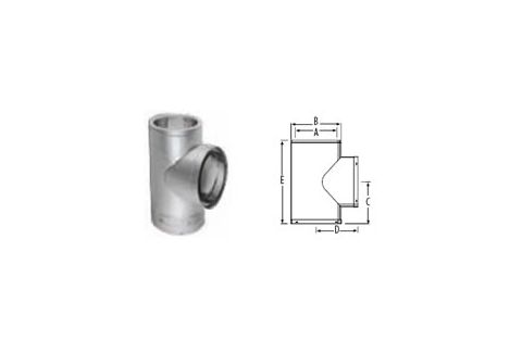 M&G DuraVent 22'' DuraTech Tee w/Cap - Stainless Steel - 99767SS // 22DT-TSS