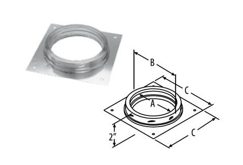 M&G DuraVent 7'' DuraTech Anchor Plate - 9541 // 7DT-AP