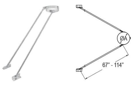 M&G DuraVent 6" DuraPlus Extended Roof Bracket - 9062 // 6DP-XRB