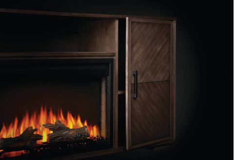 Napoleon Hayworth Media Console with 30 Inch Firebox cabinet door