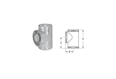 M&G DuraVent 7'' DuraPlus Tee w/Cap - Stainless Steel - 9167SS // 7DP-TSS