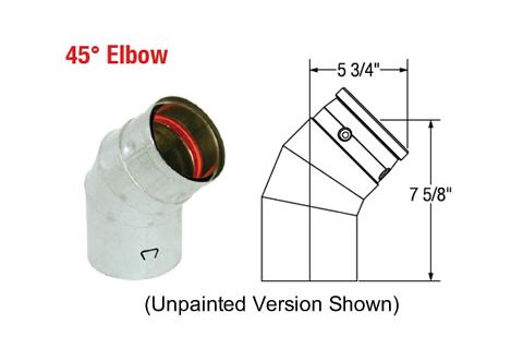 Selkirk 4 Ultimate Pellet Pipe 45 Degree Elbow - 824008 - 4UPP-45E