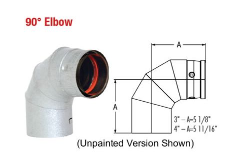 Selkirk 4 Ultimate Pellet Pipe 90 Degree Elbow - Black - 824006B - 4UPP-90EB
