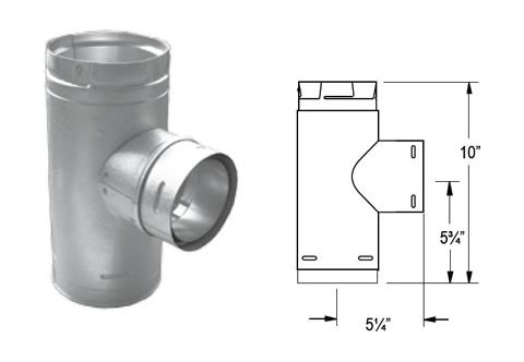 M&G DuraVent PelletVent Pro Increaser Tee With Clean-Out Tee Cap - Galvalume - 4PVP-T3 // 4PVP-T3