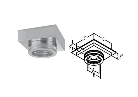 M&G DuraVent 5'' DuraTech Flat Ceiling Support Box - 9344 // 5DT-FCS