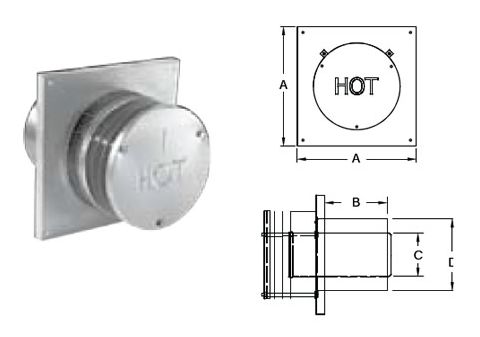 M&G DuraVent DirectVent Pro Round Horizontal Termination Cap - 46DVA-HRCS // 46DVA-HRCS