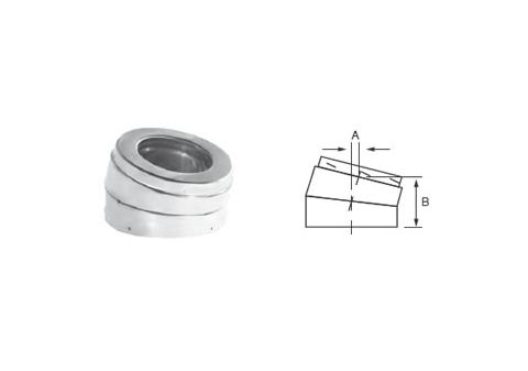 DuraVent 6 DuraTech Premium Insulated Elbow 15 Degree - Stainless Steel Outer - 6DTP-15E