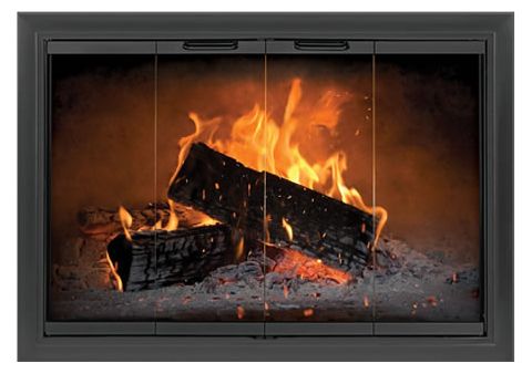 Thermo-Rite Laser Custom Glass Fireplace Door - Anodized Aluminum - LASER