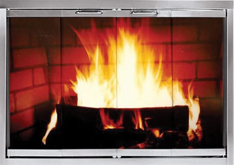 Thermo-Rite Classic Zero Clearance Custom Glass Fireplace Door - Artisan Series Custom Masonry - Stainless Steel - Z-CLASSIC