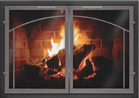 Thermo-Rite Normandy Deluxe Custom Fireplace Glass Door - Welded Aluminum - NORMANDY-DELUXE (shown in 2-Tone Natural Iron and Grey Iron)