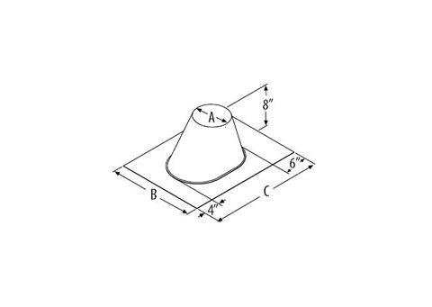 M&G DuraVent 6'' DuraTech Large Base Adjustable Roof Flashing 7/12 - 12/12 - 9450LB // 6DT-F12L